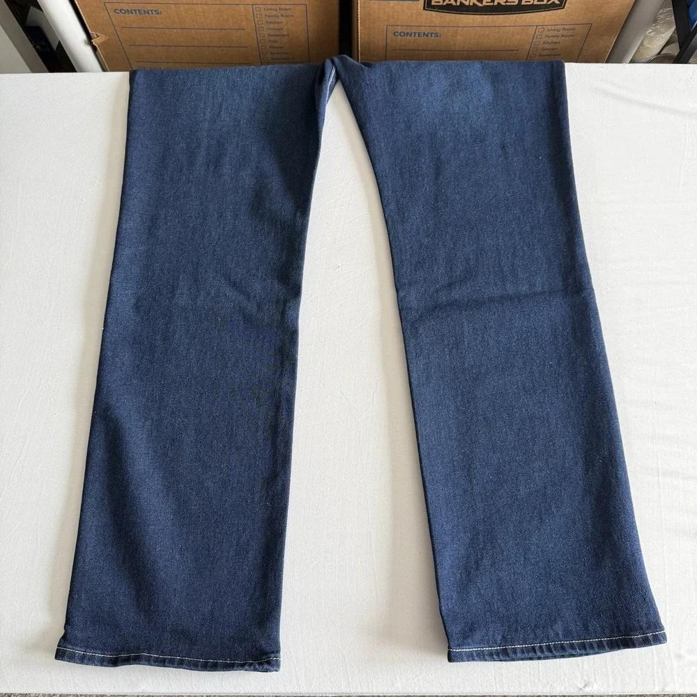 True Religions Ricky Big T Flap Straight Jeans Mens 38x34 Relaxed Dark Artic